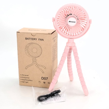 Mini stolní ventilátor růžový