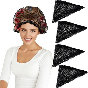 4 kusy bavlněná síťka na vlasy s trojúhelníkem, síťka na vlasy pro ženy Trojúhelníková síťka na