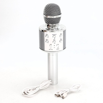 Karaoke Mikrofón ShinePick, 4v1, strieborný