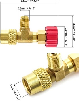 QWORK® ventil klimatizácie, ventil regulácie prietoku, pre hadicu chladiacej kvapaliny 1/4