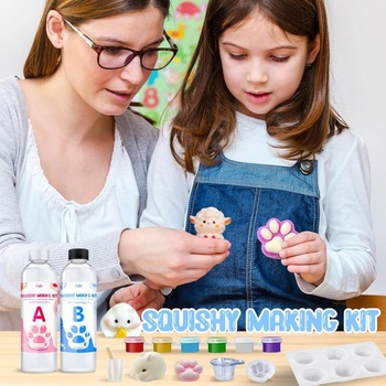 Súprava na výrobu tekutého silikónu Squishy - 500g zmes super mäkkej silikónovej gumy v pomere 1:1 pre