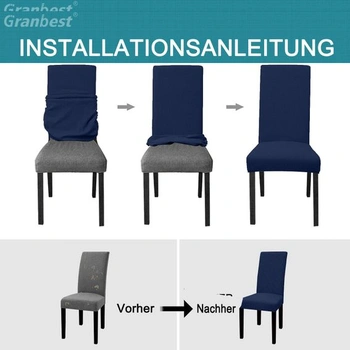 Granbest Premium vodotesné poťahy na jedálenské stoličky Sada 4 kusov, naťahovacie poťahy na stoličky s