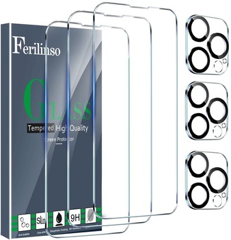 Ochranné tvrzené sklo Ferilinso [3+3 kusy] Příslušenství pro ochranu tvrzeného skla 3 ks Ochranné