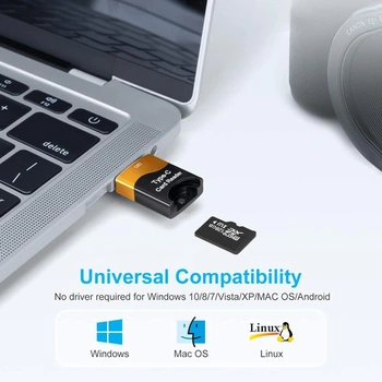 Čítačka kariet TF, Čítačka kariet Micro SD, Adaptér čítačky pamäťových kariet TF Type-C Kompatibilný s
