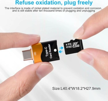 Čítačka kariet TF, Čítačka kariet Micro SD, Adaptér čítačky pamäťových kariet TF Type-C Kompatibilný s