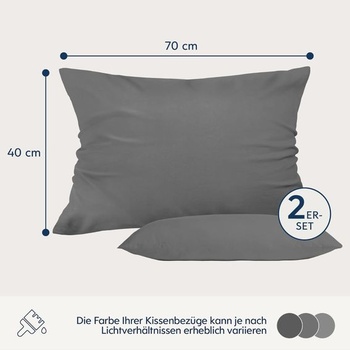 Obliečka na vankúš 40x70 antracitová sada 2 kusov mikrovlákna Dreamzie Certified Oeko-TEX - obliečka na
