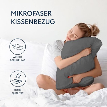 Obliečka na vankúš 40x70 antracitová sada 2 kusov mikrovlákna Dreamzie Certified Oeko-TEX - obliečka na