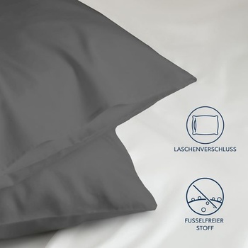 Obliečka na vankúš 40x70 antracitová sada 2 kusov mikrovlákna Dreamzie Certified Oeko-TEX - obliečka na