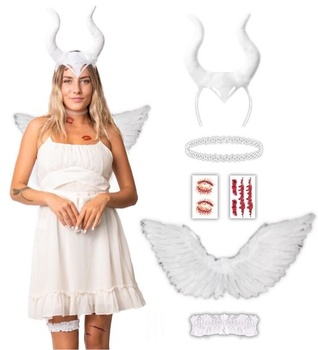 Kostým bílého ďábla – Halloweenský kostým Ženy – Dospělí a teenageři Jedna velikost padne všem –