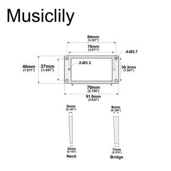 Sada rámu Musiclily Pro Plastic Arched Bottom Humbucker pre čínsku gitaru Epiphone, čierna
