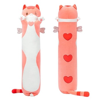Mewaii 50CM plyšová hračka Kawaii plyšový polštář pro kočky Plyšový polštář pro kočky Dlouhé kotě
