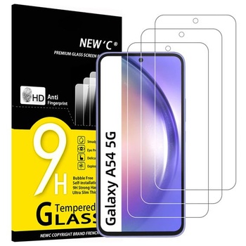 NEW'C Sada 3 kusov, Tvrdené sklo pre Samsung Galaxy A54 5G, Ochranná fólia na displej – Proti