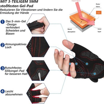 MOREOK Cyklistické rukavice pre mužov Dámske Letné Cyklistické rukavice Half Finger 5MM SBR Gel