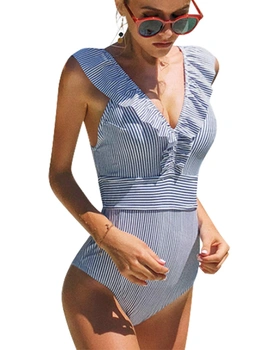 heekpek Dámské plavky Bikiny s výstřihem do V Jednodílné…