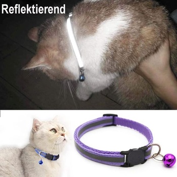 12ks obojok pre mačky so zvončekom, obojky pre mačky s rýchloupínaním, reflexné, s bezpečnostnou