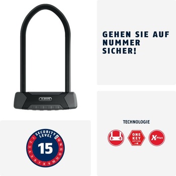 ABUS U-zámok Granit XPlus 540 + USH držiak - Zámok na bicykel so strmeňom s hrúbkou 13 mm a cylindričkou
