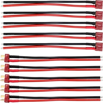 RUIZHI 5 párov Deans Style T-Plug samica a samec so 14AWG silikónovým T-konektorom pre RC Lipo