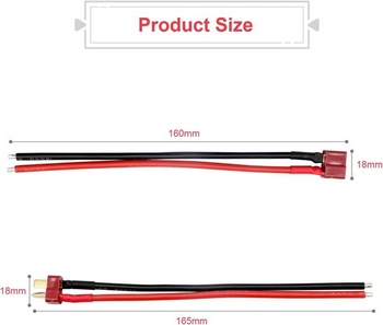RUIZHI 5 párov Deans Style T-Plug samica a samec so 14AWG silikónovým T-konektorom pre RC Lipo