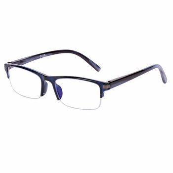 DOOViC brýle na čtení s modrým světlem s filtrem poloviční obruba 1,75 - tmavě modré obdélníkové s