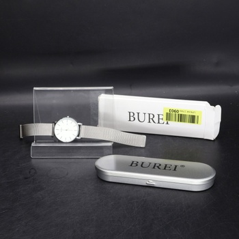 Ultratenké bílé hodinky BUREI HDSM-19003-1 