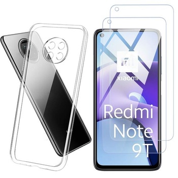Pouzdro Effcotuo kompatibilní s Xiaomi Redmi Note 9T 5G se 2 kusy ochranné fólie, průhledné