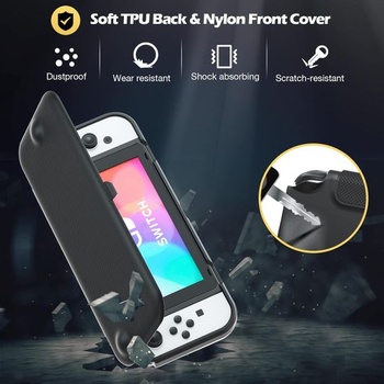 Flipové púzdro ProCase + (2 ks) Ochranná fólia na displej pre Nintendo Switch (OLED model) Mäkké