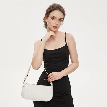 Kabelka cez rameno Aucuu, retro klasická taška s krokodílou potlačou z 90. rokov, malá vintage taška