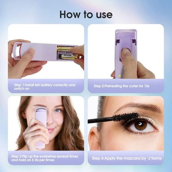TOUCHBeauty kulma na řasy vyhřívaná elektrická kulma na řasy Professional se silikonovou vyhřívací