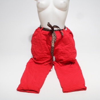 Dámské moderní kalhoty červené barvy