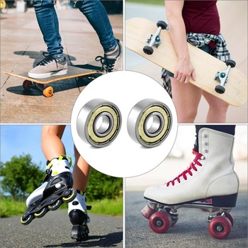 QWORK® 40 kusov guličkových ložísk 608zz, kovové dvojito tienené miniatúrne guličkové ložiská s