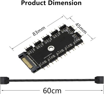 3kolíkový 5V ARGB radič, CERRXIAN 1 až 11 portov ARGB HUB, 12cestný 5V 3kolíkový rozbočovač RGB LED s