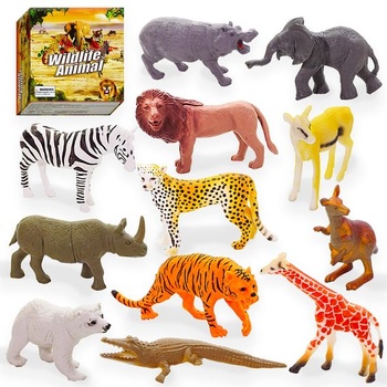 12 kusů figurky zvířátek, figurky na hraní zvířátek, figurky zvířátek děti, dárky pro 3 4 5 6 7leté