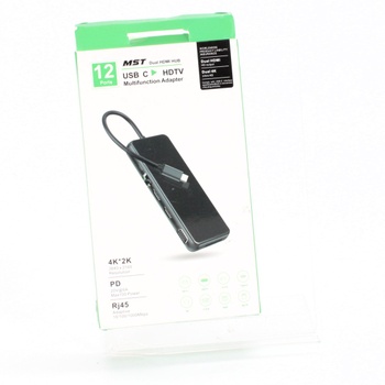 USB HUB MST dual HDMIhub černý