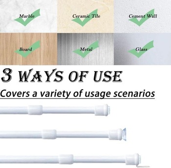 3ks Záclonové tyče Push-Pull Závesové tyče Predĺžiteľné biele Bez nutnosti vŕtania 32-45CM