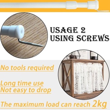 3ks Záclonové tyče Push-Pull Závesové tyče Predĺžiteľné biele Bez nutnosti vŕtania 32-45CM