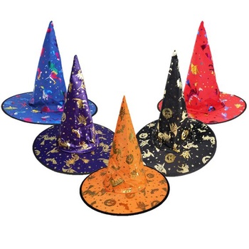Diko 5 kusů Halloweenský čarodějnický klobouk, čarodějnické klobouky, kouzelnický klobouk pro děti