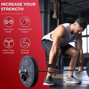 WFX vzpěračské popruhy Podpora zápěstí Polstrovaný neopren Gym Cross Training Ruční tyč Vzpěračské