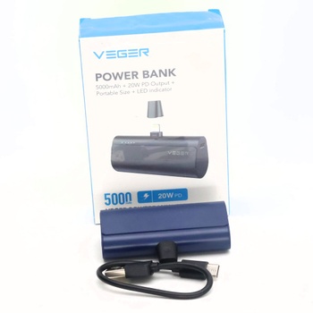 Powerbanka VEGER PD mini modrá 5000 mAh
