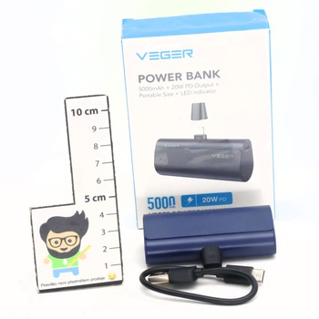 Powerbanka VEGER PD mini modrá 5000 mAh