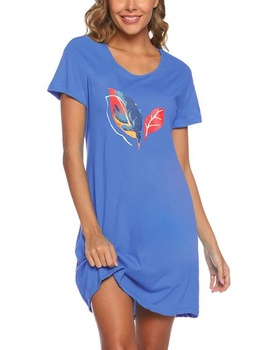 ENJOYNIGHT Dámská noční košile Bavlna Košile s krátkým rukávem Tričko Letní oblečení na spaní do