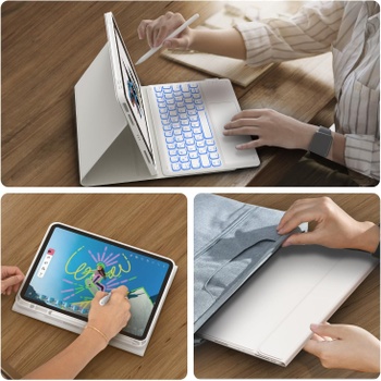 Klávesnice Earto iPad Pro 11 s pouzdrem bílá