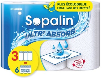 Sopalin UltrâAbsorb - 3 Maxi role 2x dlhšie = 6 klasických rolí - o 50% vyššia savosť - Polovičná