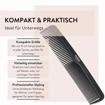 Karbónový hrebeň na vlasy PARSA Beauty Profesionálny styling Antistatický pre všetky typy vlasov