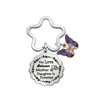 JIYAOANDX Mother Daughter Keychain Butterfly Butterfly Mother Daughter (Silver) - ZK093UK