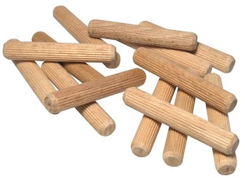 JOWE dřevěné hmoždinky z buku 10x60mm, 100 kusů | Hmoždinky 10 mm | Balení 10 ks vlnitých hmoždinek
