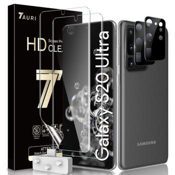 Ochranná fólie TAURI kompatibilní s Samsung Galaxy S20 Ultra a S20 Ultra 5G, 2 kusy fólie TPU a 2