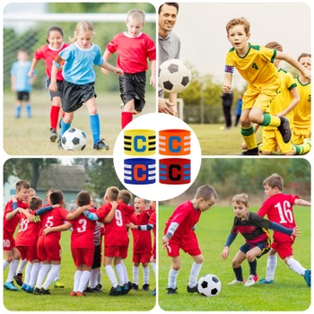 Balenie 4 ks kapitánskych pások, futbalové pásky, nastaviteľné kapitánske pásky, viacfarebná