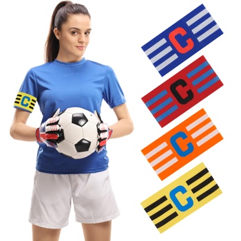 Balenie 4 ks kapitánskych pások, futbalové pásky, nastaviteľné kapitánske pásky, viacfarebná