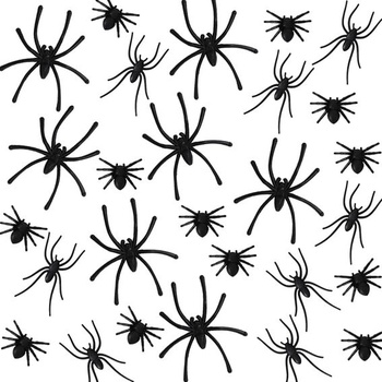 DIVINA VITAE 240 kusů plastového pavouka Realistický mini falešný pavouk 3 velikosti Černý plastový