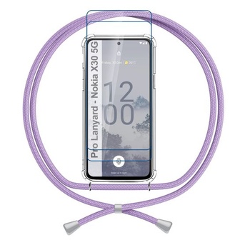 Kryt na krk kompatibilní s Nokia X30 5G, Pouzdro na náhrdelník Tvrzené sklo Transparentní TPU měkké